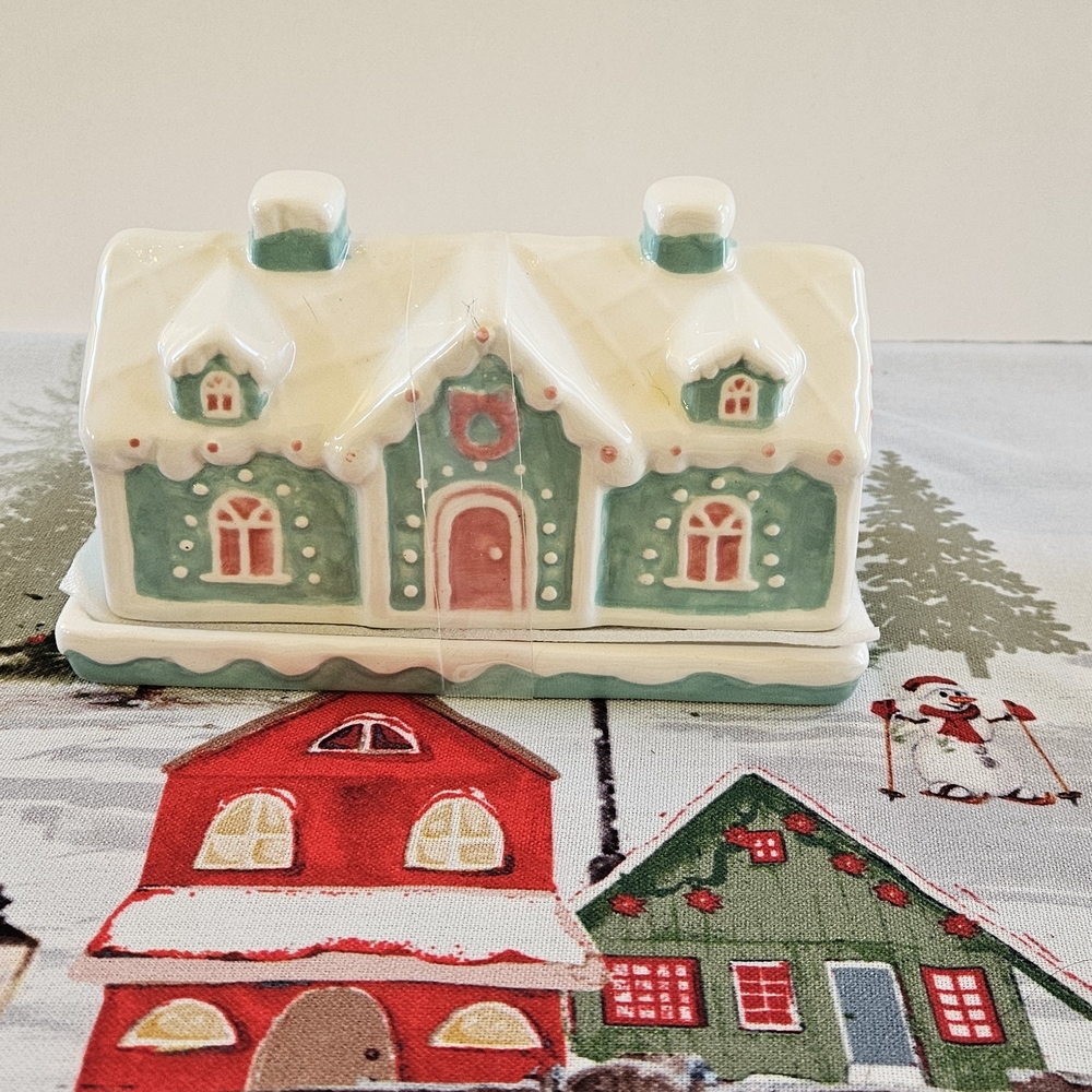 Peppermint Place Holiday Butter Holder NIP